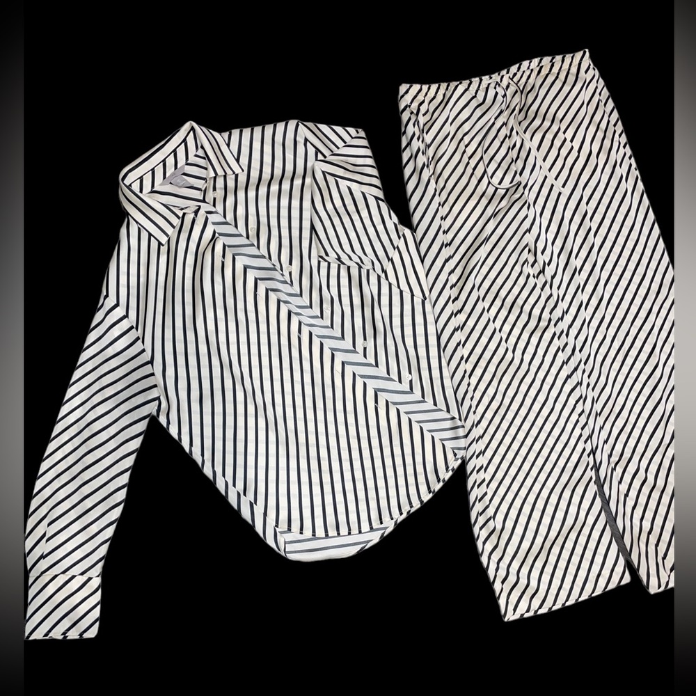 2pc Satin Stripe Daytime Set